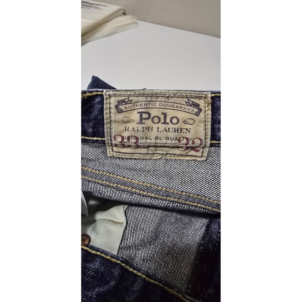 Polo Ralph Lauren Jeans Mens 33x32 Blue Medium‎ Straight Denim Work - Picture 4 of 8